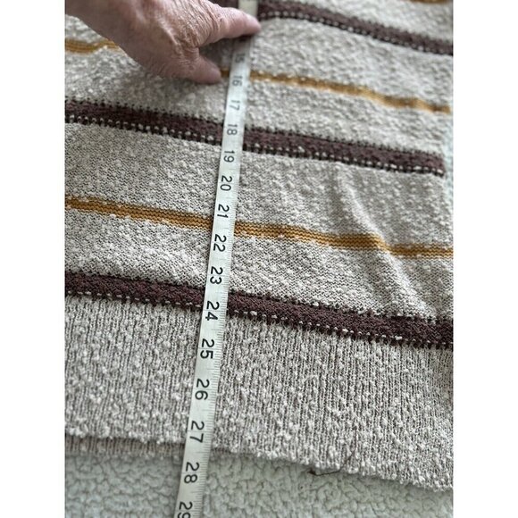 Mason & Belle Ellie Textured Striped Sweater Cream, Brown, Yellow Size XL - Picture 10 of 10